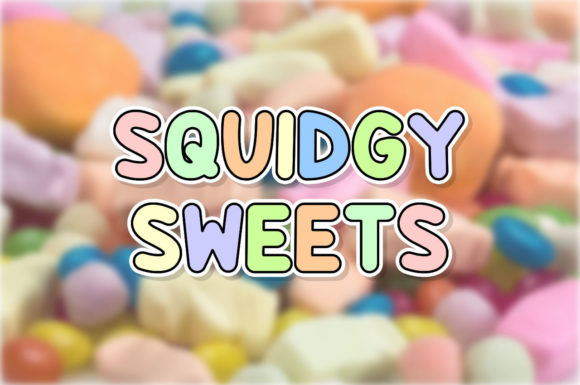 Squidgy Sweets: A Playful Round Font for Digital Designs